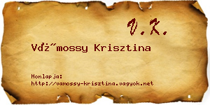 Vámossy Krisztina névjegykártya